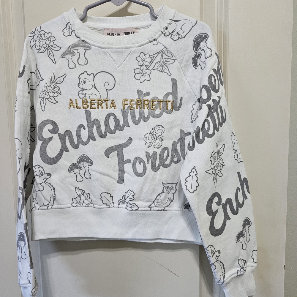 Alberta Ferretti White Graphic Sweatshirt
